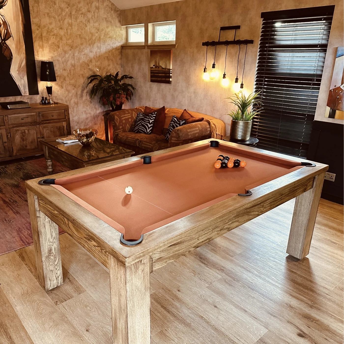 Elixir Rustic Oak Pool Dining Table - Home Pool Tables Direct - elixirro2